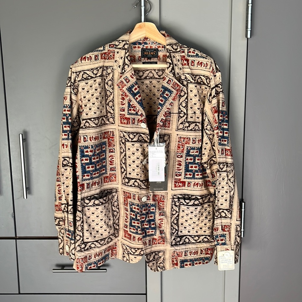 Beams: Block Print Elephant Jacket